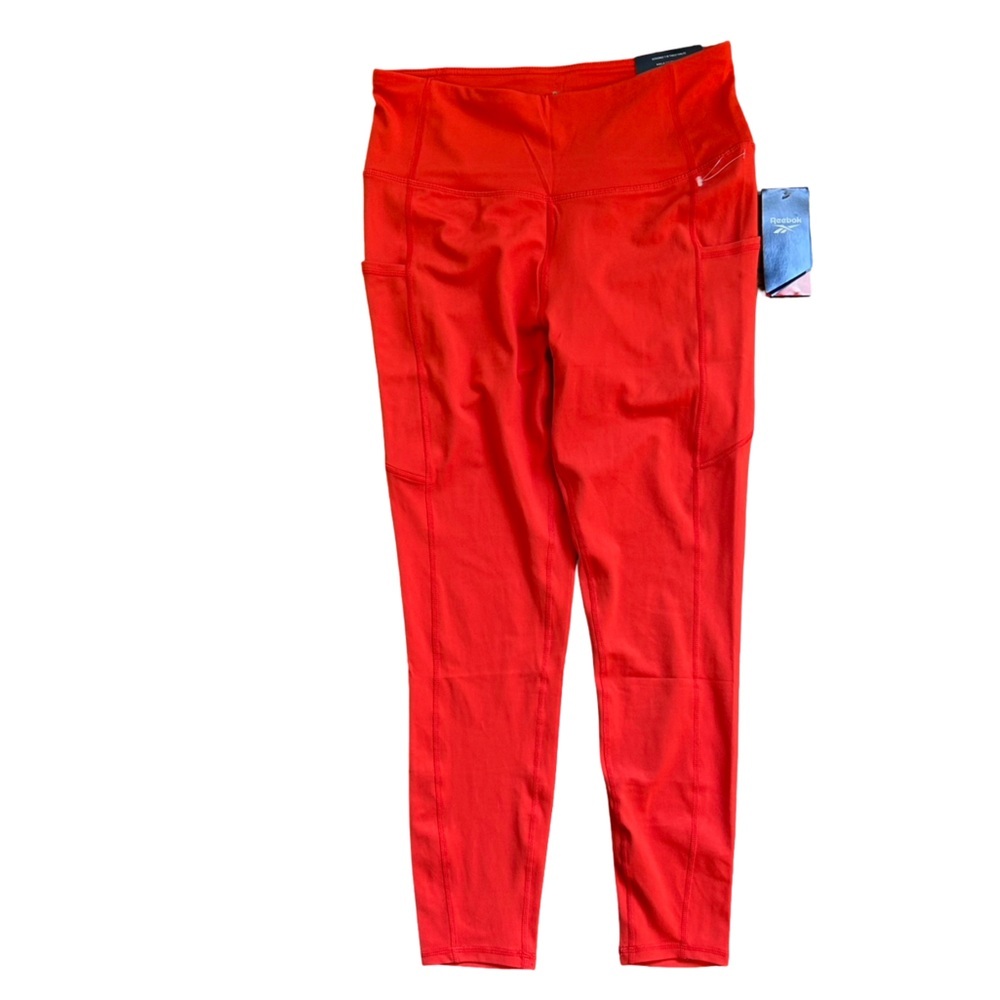 Reebok 7/8 red high rise leggings New With Tags Size L - Picture 10 of 10